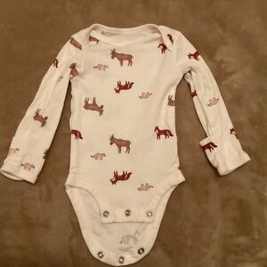 Carter's Cream and Red Animal Print Bodysuit